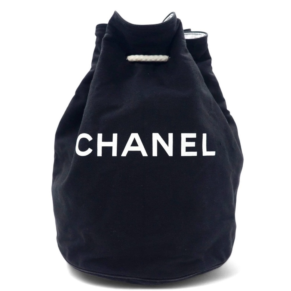 CHANEL Novelty Limited Addition Vintage BlackWhite Soleil Canvas Small Backpack
